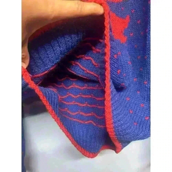 Vtg BROOKS BROTHERS 100% Wool Sweater Size Medium Christmas Bow Ornaments Xmas - Picture 5 of 9